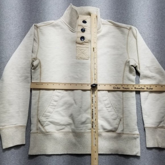 Old Navy Sweater Mens Small Ivory Long Sleeve Pullover‎ Pockets - Picture 7 of 9